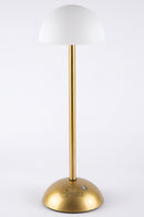 Stylish modern touch lamp with brushed gold metal body for desks