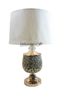 Elegant ceramic table lamp pair with linner design suitable for modern home interiors.